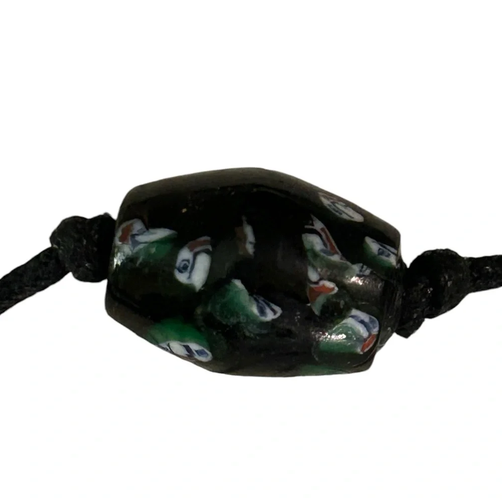 UNIQUE BELT : Colorful beads strung on black cord. Beautiful!! NEW without tags!